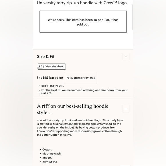 J. Crew University terry zip-up hoodie with logo embroidery
Item AY442 - Picture 6 of 12